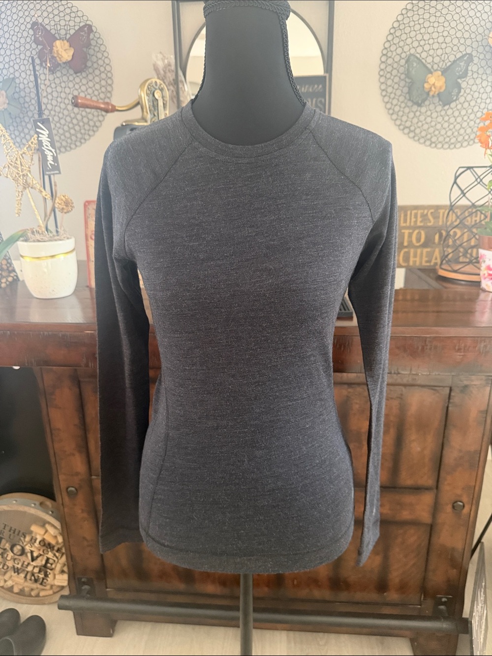 Smartwool Women's Dark Charcoal Classic Thermal Merino Base Layer Top